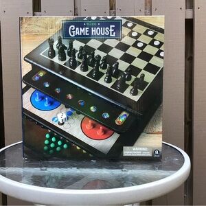 New in Box Deluxe Game House in Mahogany Case